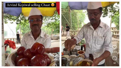 CM Arvind Kejriwal's doppelganger selling Chaat and Gulab Jamun stuns the internet