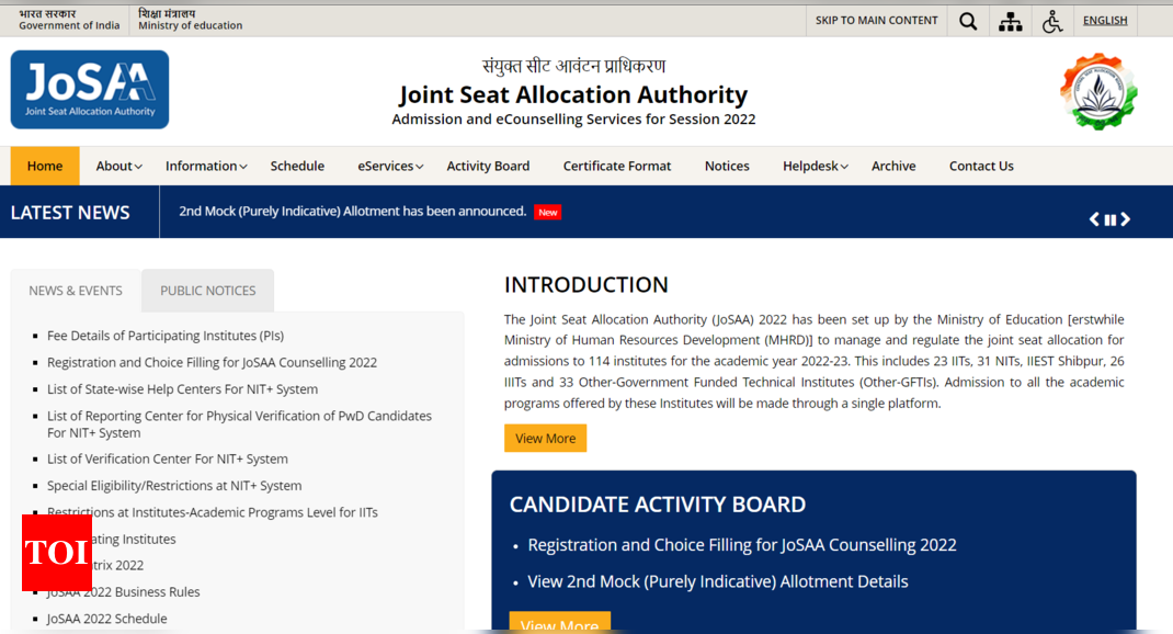 Josaa Josaa Counseling Registration Process Ends Today Apply