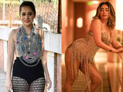 Bigg Boss fame Neha Bhasin glams up in a golden dress made of chains; netizens compare her to Urfi Javed