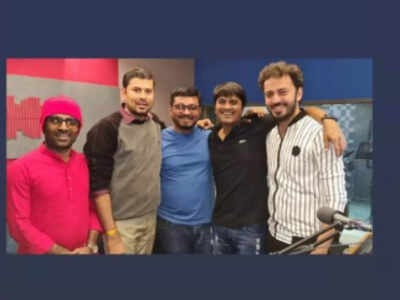 Filmmaker Dhwani Gautam, music director Rahul Munjariya and singer Himanshu Chauhan record a song, see pic!