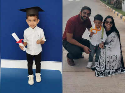 Swetha Changappa's son Jiyaan Aiyappa gets promoted to Nursery; proud mommy says, "Feels so happy to witness his milestones"