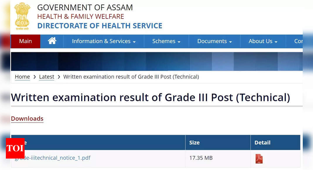 Assam Dhs Result Dhs Assam Grade Result Declared On Dhs