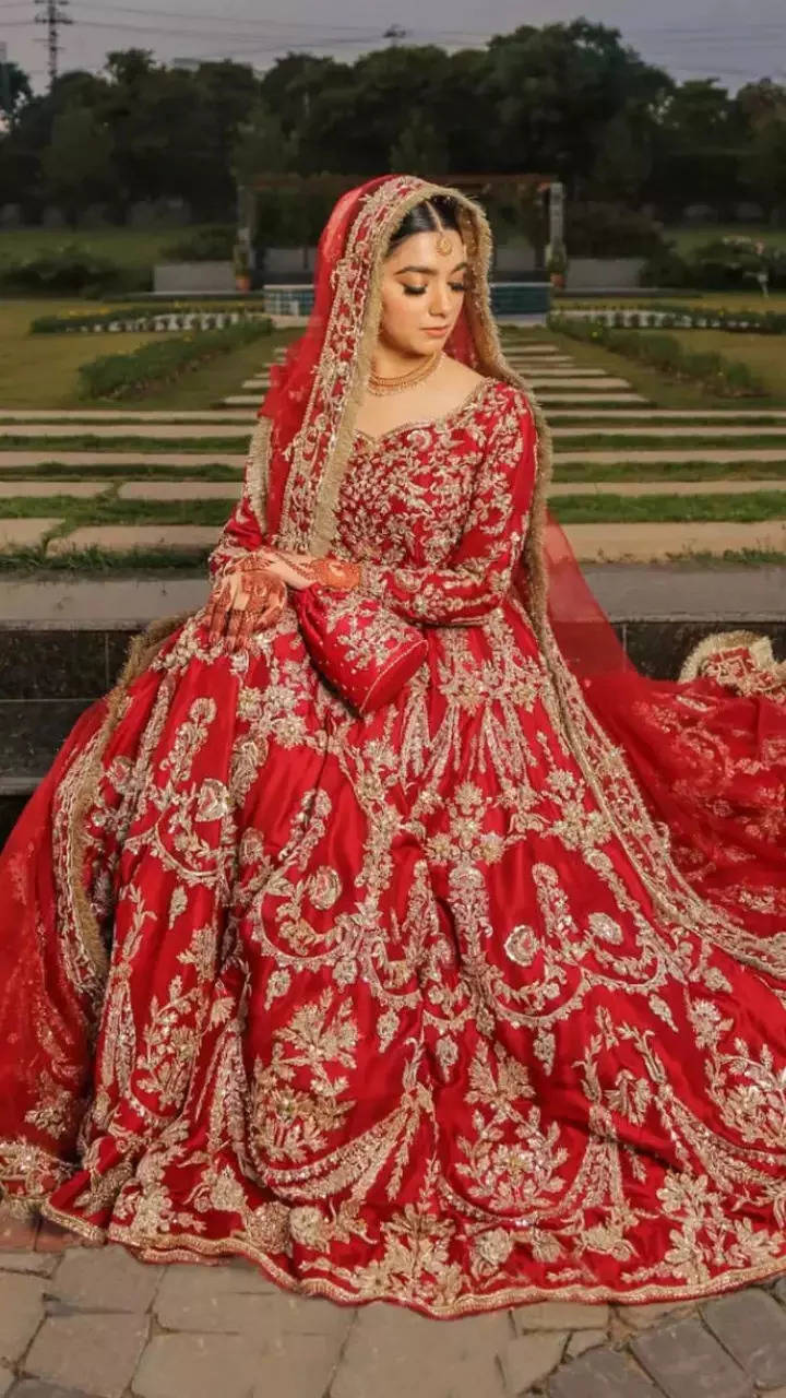 Shop Red Net A Line Lehenga Wedding Wear Online at Best Price | Cbazaar