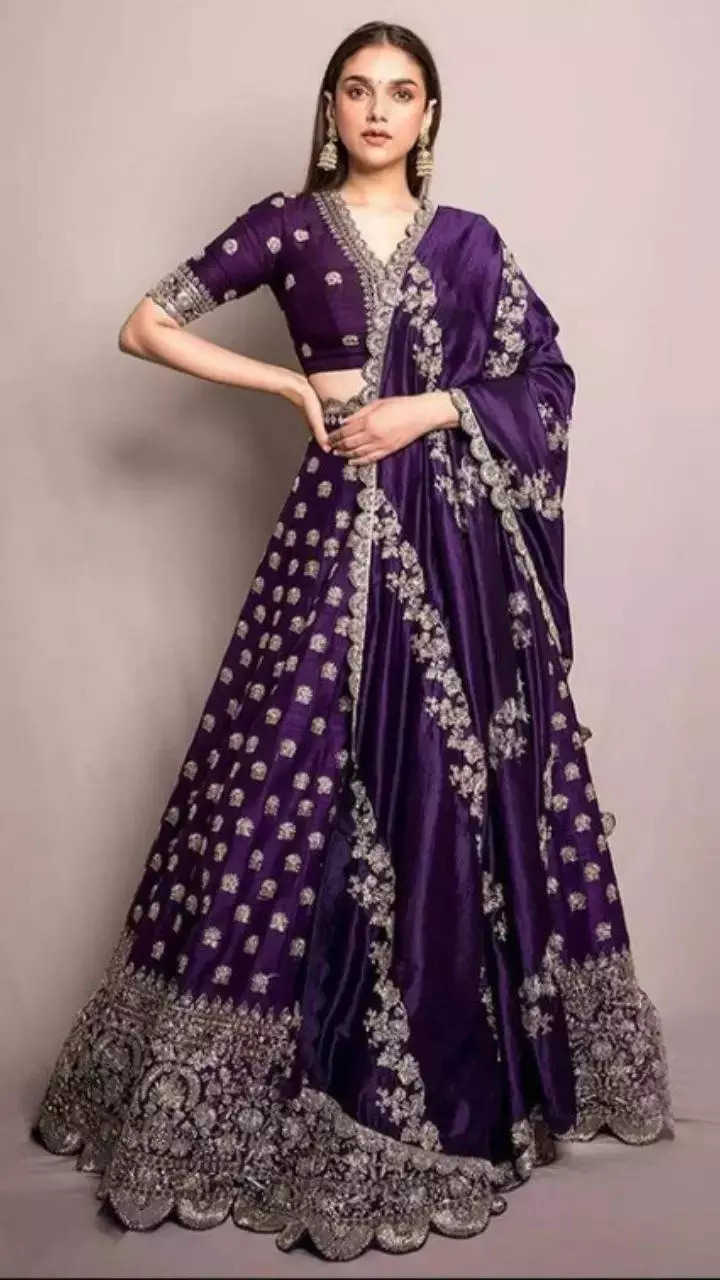 Violet lehenga cheap choli