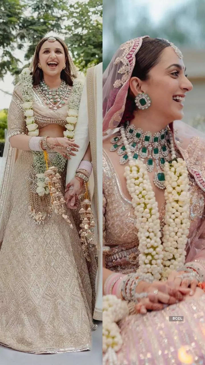 Bridal Contrasting Lehenga With Matching Jewellery - Shaadiwish