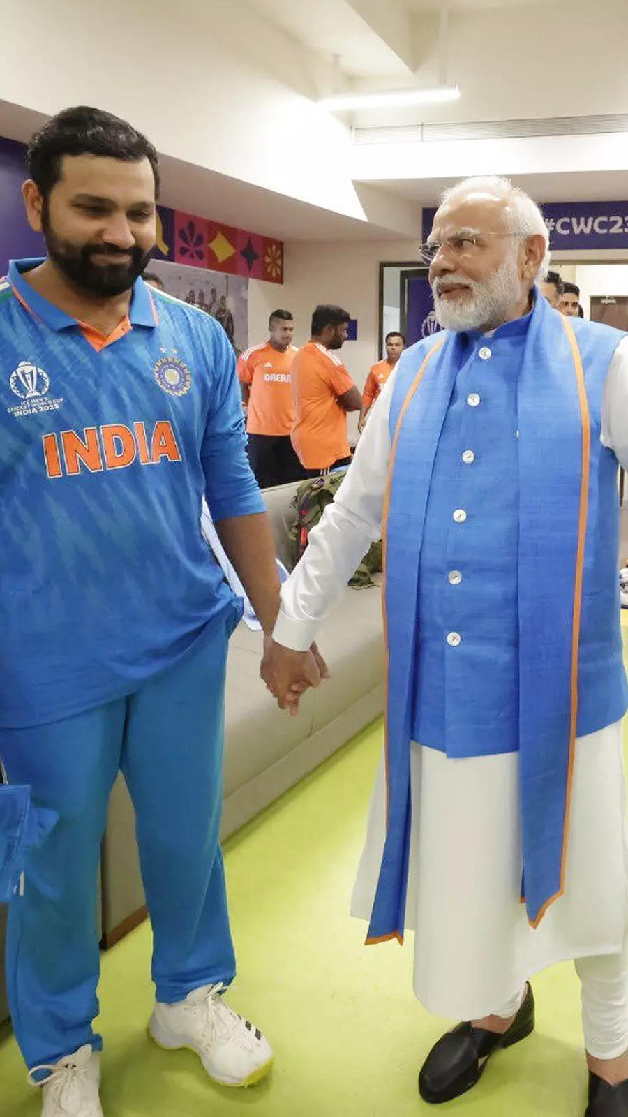 PM Modi visits Team India dressing room