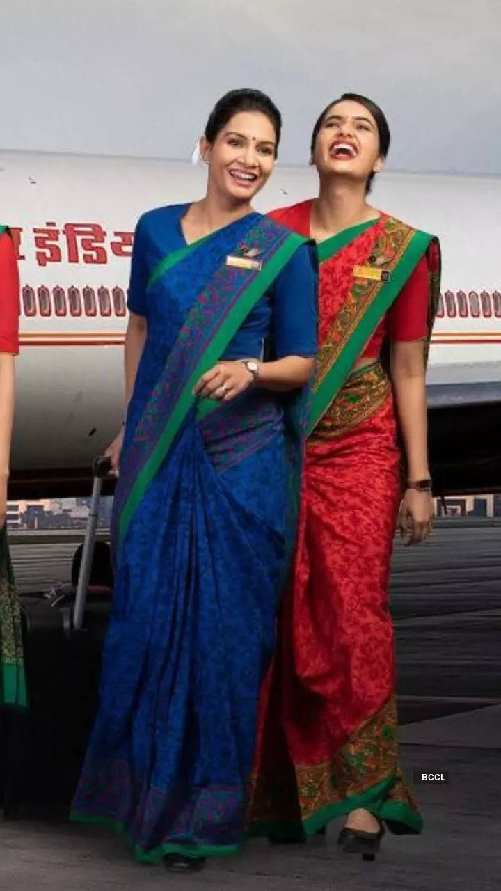Printed Daily Wear Air Hostess Uniform Saree, 6.3 M (With Blouse Piece) at  Rs 450 in Surat