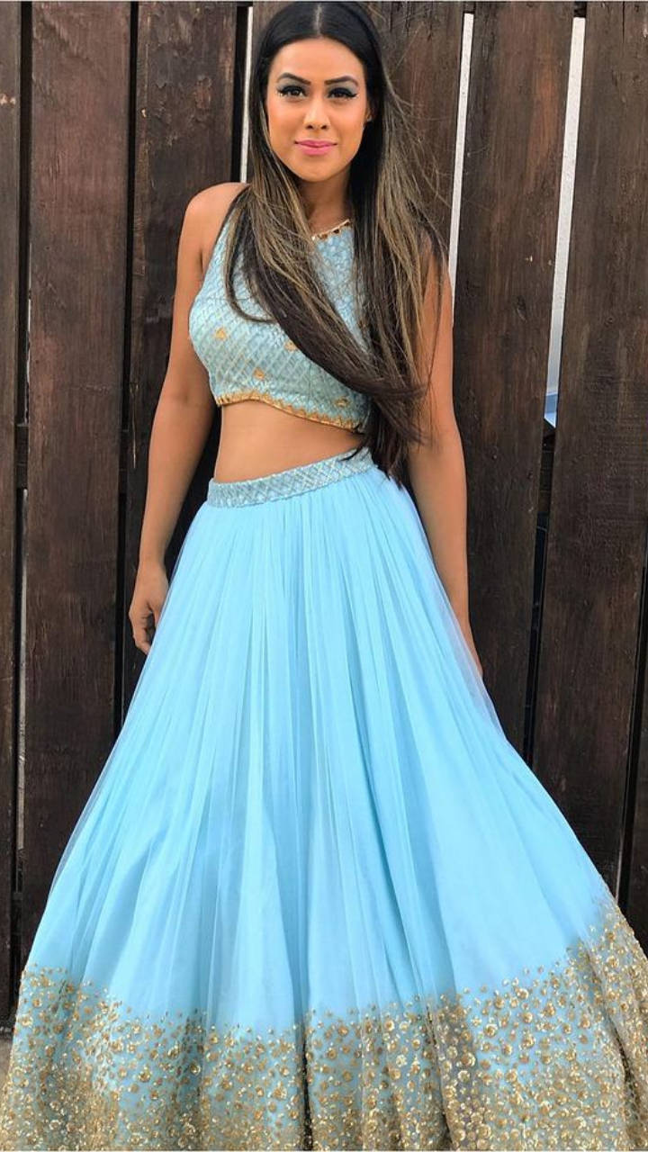 Indian Elsa: Nia Sharma looks gorgeous in blue ethnic deep-neck