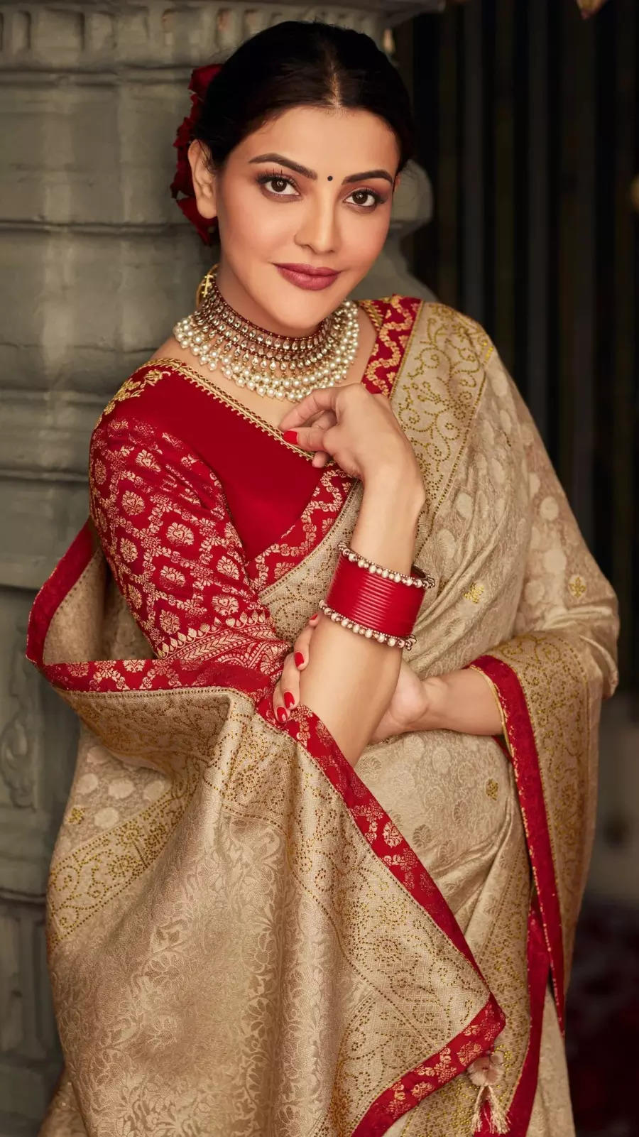 Golden & Red Designer Silk Saree – Panaash Saree