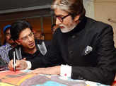 Big B signs autograph for SRK