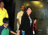 Madhuri with kids & hubby at airport