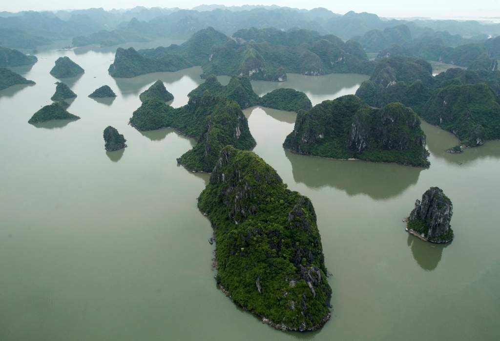 Ha Long Bay in Vietnam is seen from a seaplane. (REUTERS/Kham)