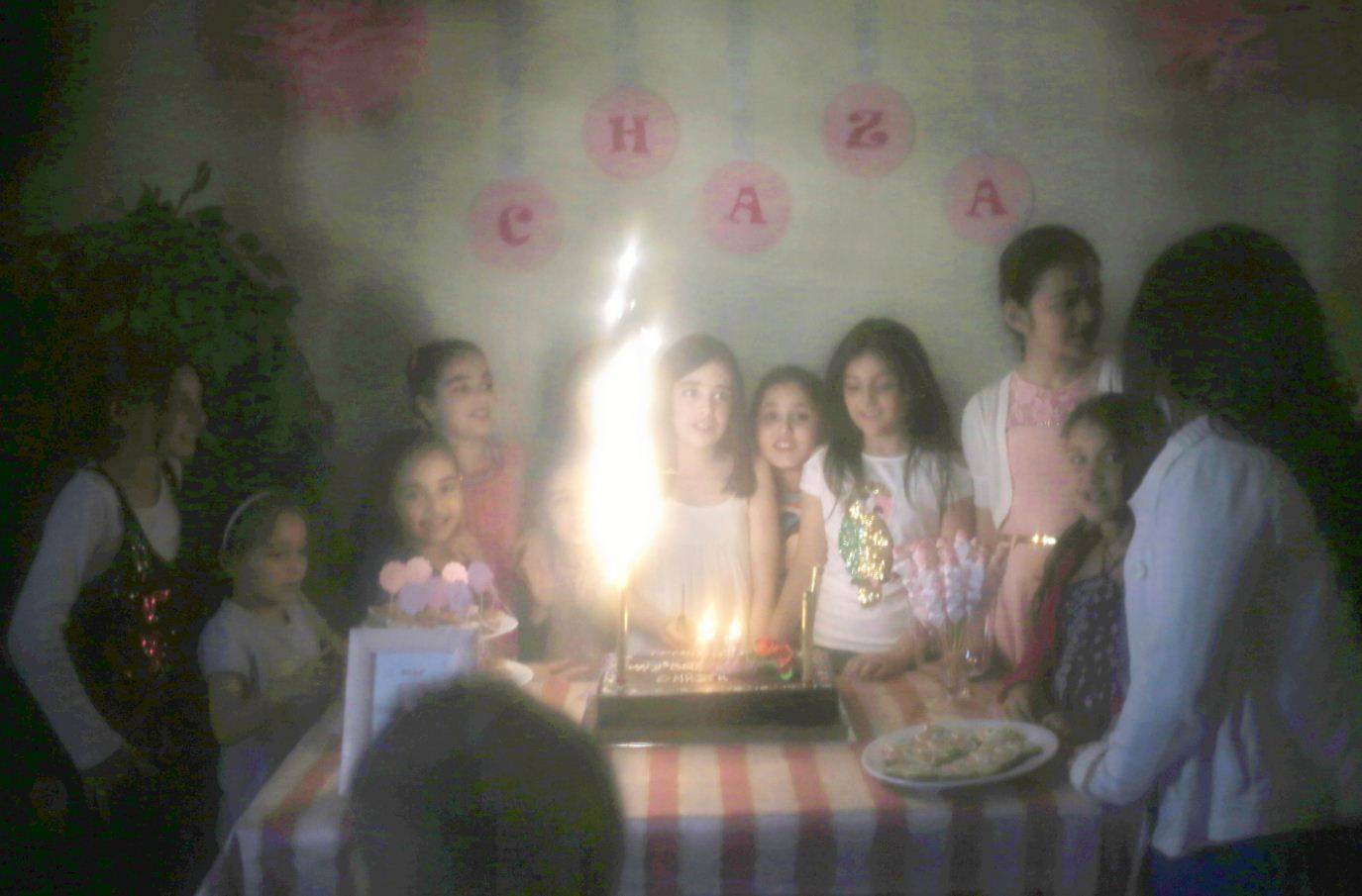 Girls celebrate a birthday at a home in Beirut, Lebanon. 