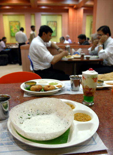 Hotel Saravana Bhavan, a South Indian food restaurant at Janpath Road in New Delhi, India