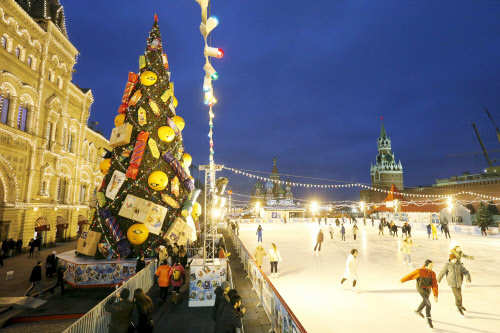 In Moscow, Russia, people skate and enjoy the festival (Photo Courtesy: Maxim Zmeyev / Reuters)