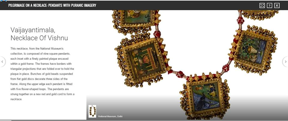 nine-pendant necklace with the Bhagwata Purana painted on it – on the Google Art Project Website