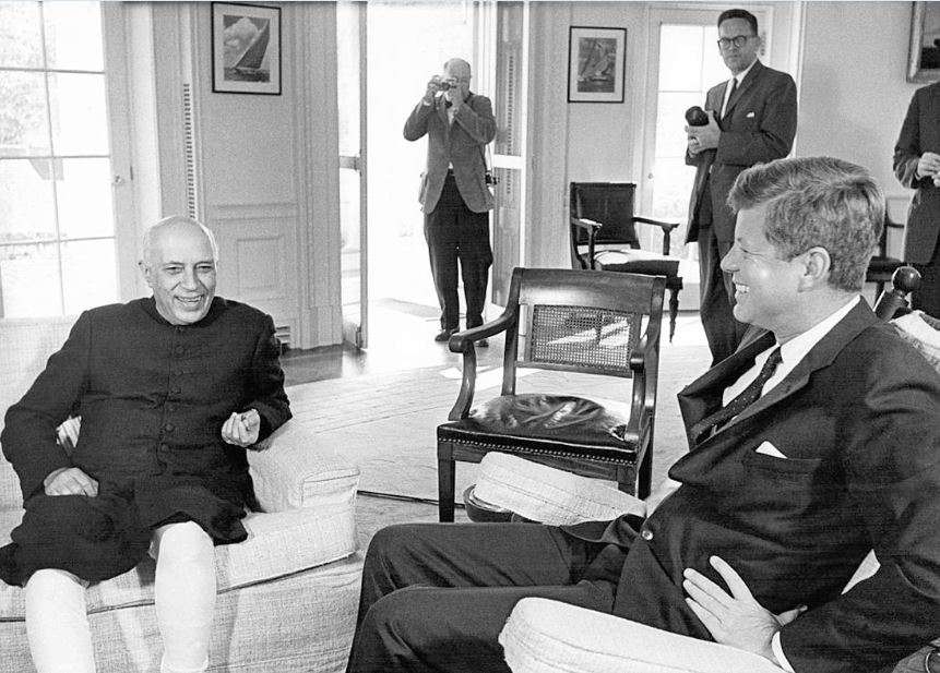 Charmed: Nehru’s display of social ease during his meetings with western leaders such as John F Kennedy was a source of great pride for many Indians