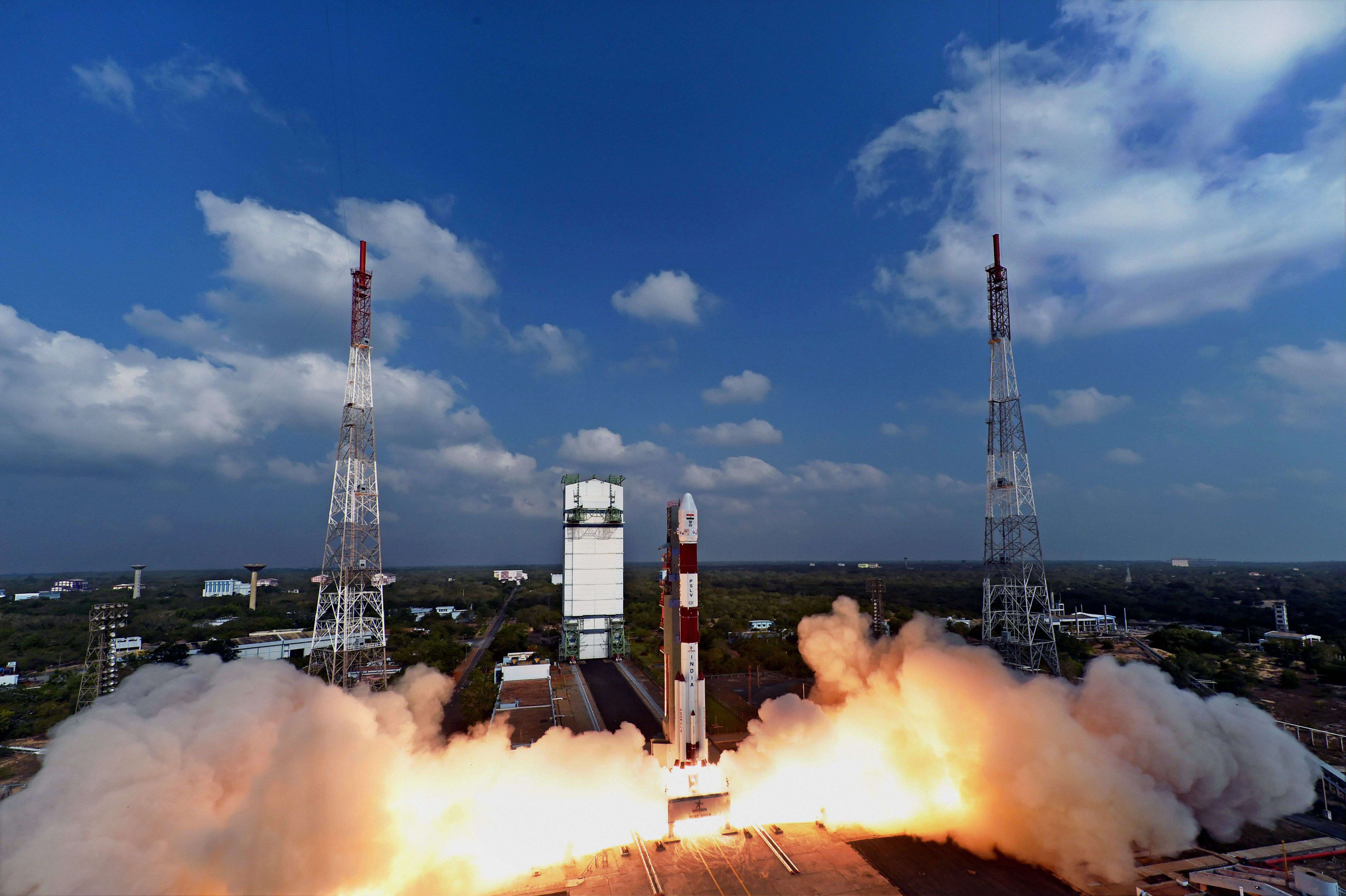 Sriharikota: Space agency Indian Space Research Organisation (ISRO) successfully launching a record 104 satellites, including Indias earth observation satellite on-board PSLV-C37/Cartosat2 Series from the spaceport of Sriharikota on Wednesday. PTI Photo / ISRO(PTI2_15_2017_000106B)