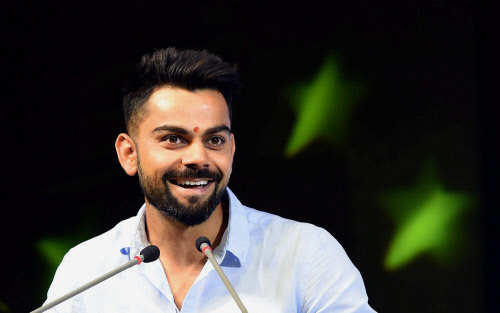 Team India captain, Virat Kohli during the concluding ceremony of the 49th All India Central Revenue Sports Meet in Mumbai on Friday. (PTI Photo)