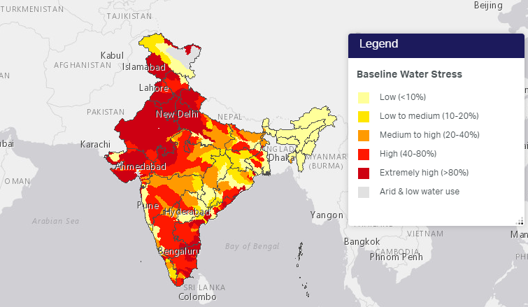 Water Stress Map Of India