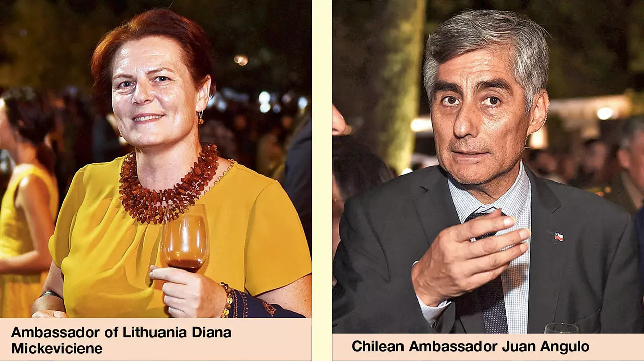 Ambassador of Lithuania Diana Mickeviciene and Chilean Ambassador Juan Angulo