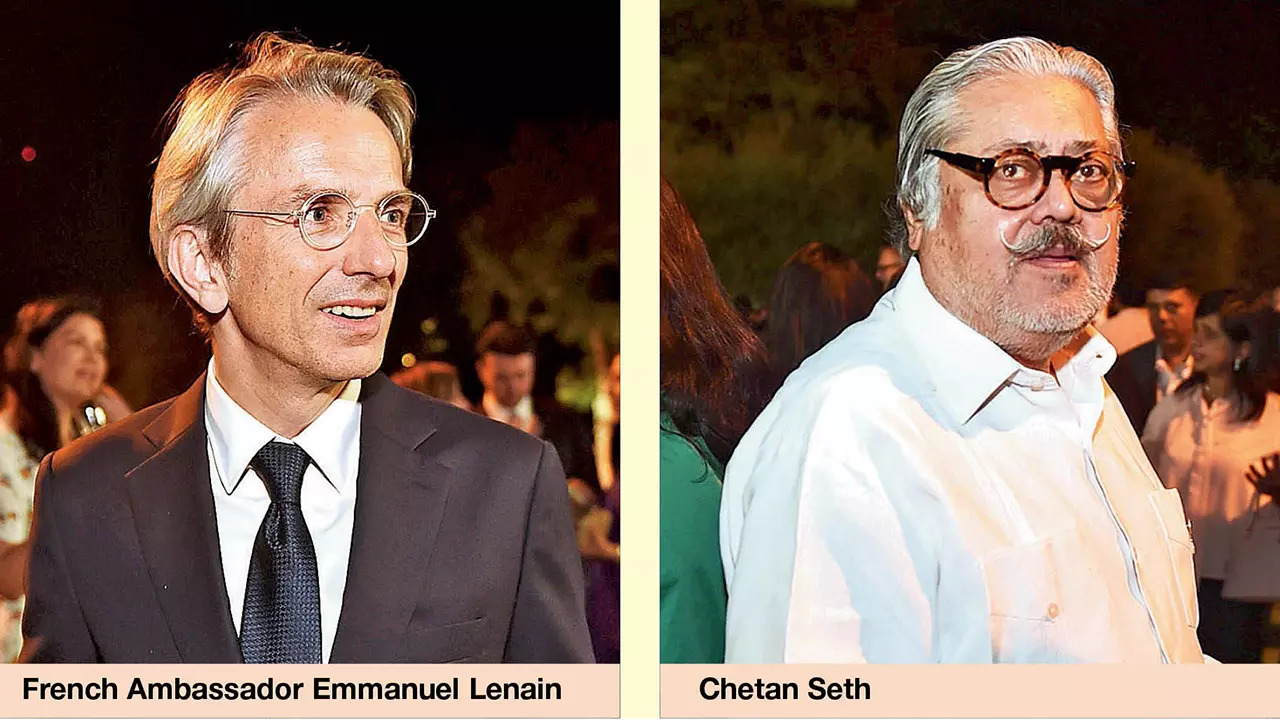 French Ambassador Emmanuel Lenain and Chetan Seth