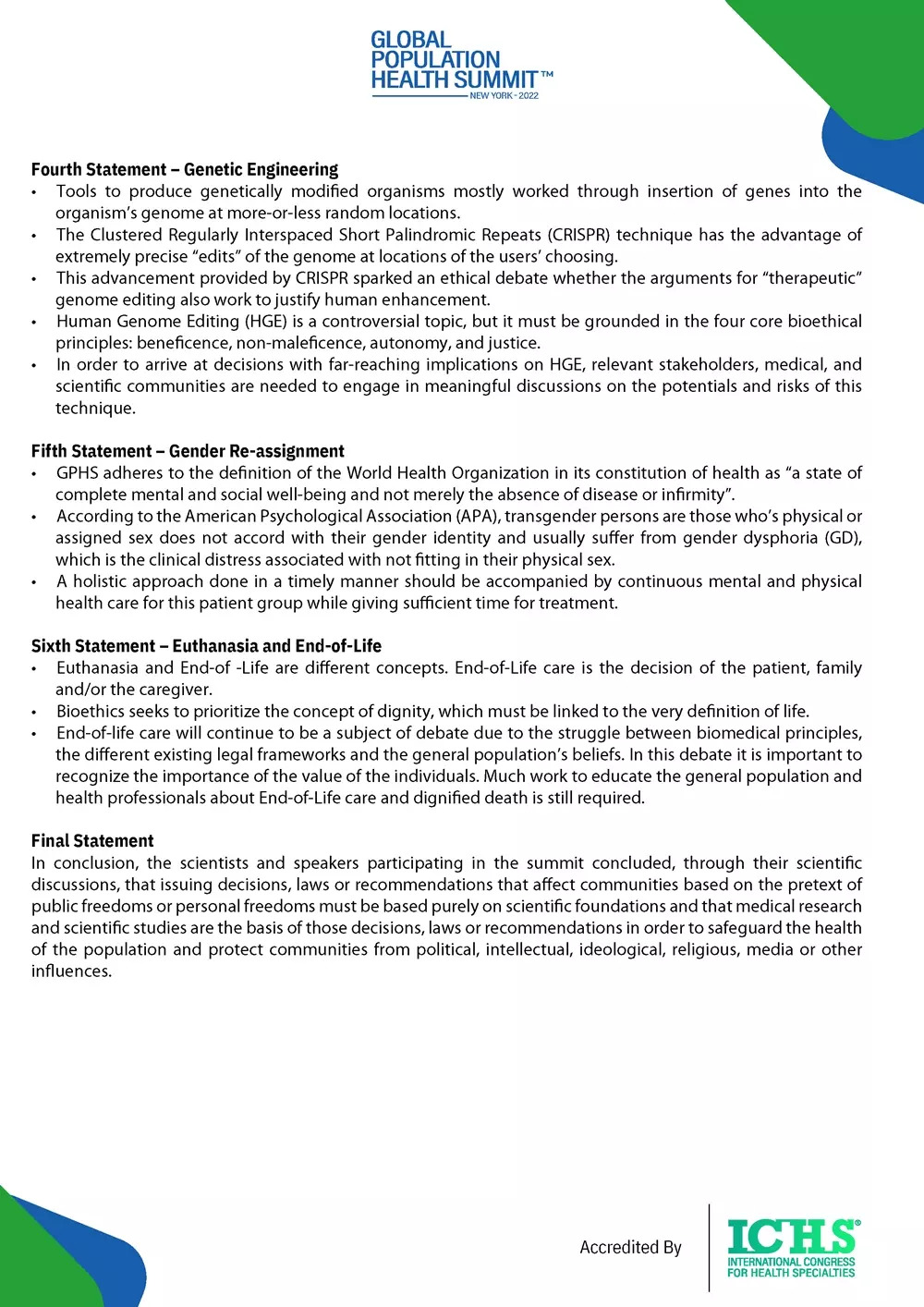 Global Population Health Summit New York Declaration - Final_Page_2