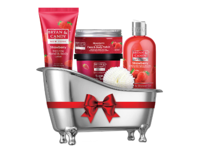 Bryan &amp; Candy Strawberry Bath Tub Kit Valentine Gift