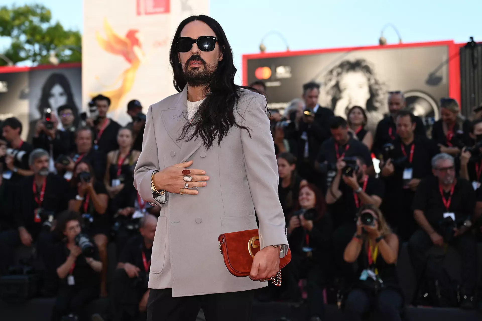 Italian fashion designer, creative director of Gucci, Alessandro Michele arrives on September 5, 2022 for the screening of the film &quot;Don&#39;t Worry Darling&quot; presented out of competition as part of the 79th Venice International Film Festival at Lido di Venezia in Venice, Italy.