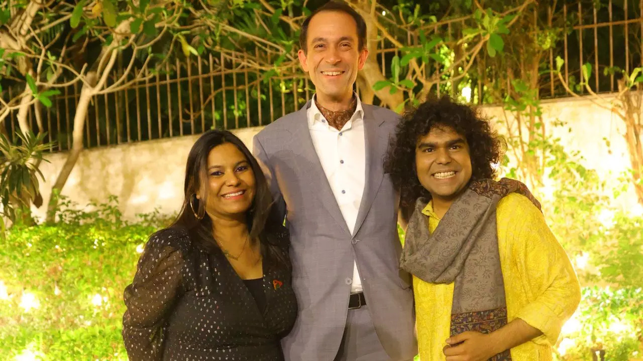 Shruti ChaturLal with Christian Kamill (Deputy Head of Mission, Embassy of Sweden) and Pranshu Chatur Lal