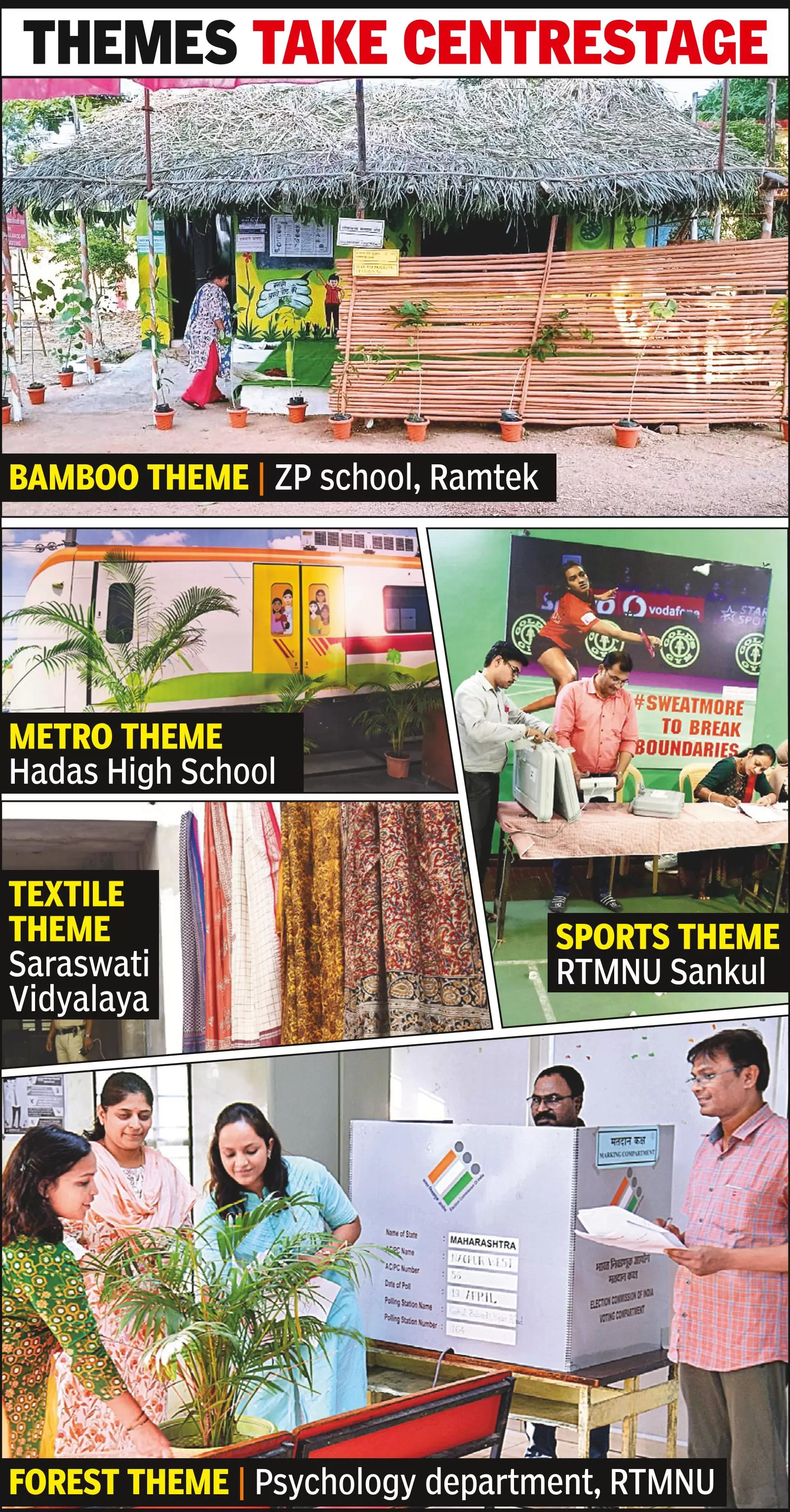Bamboo, Metro themes on booths to lure you to vote