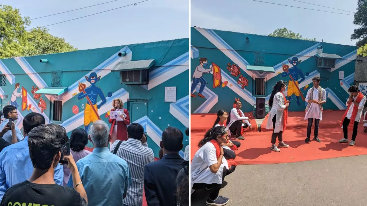 The mural was inaugurated by Marisa Gerards, Ambassador of Netherlands