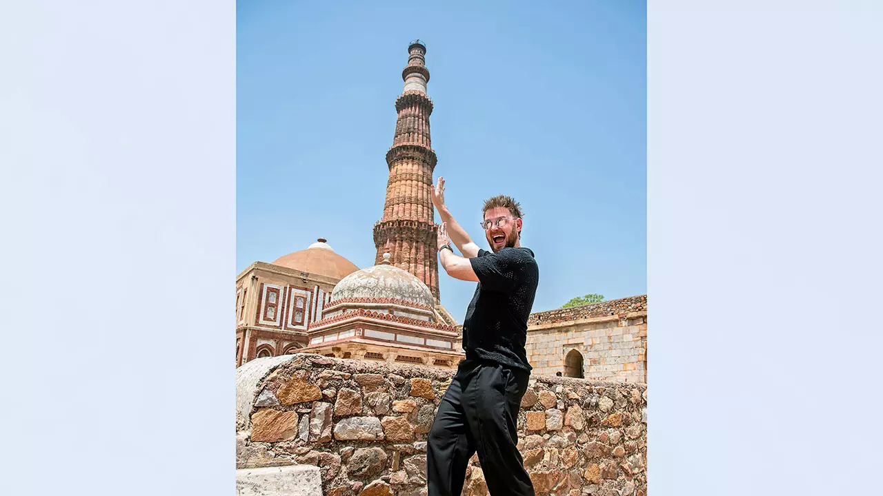 Bobby Berk at Qutub Minar