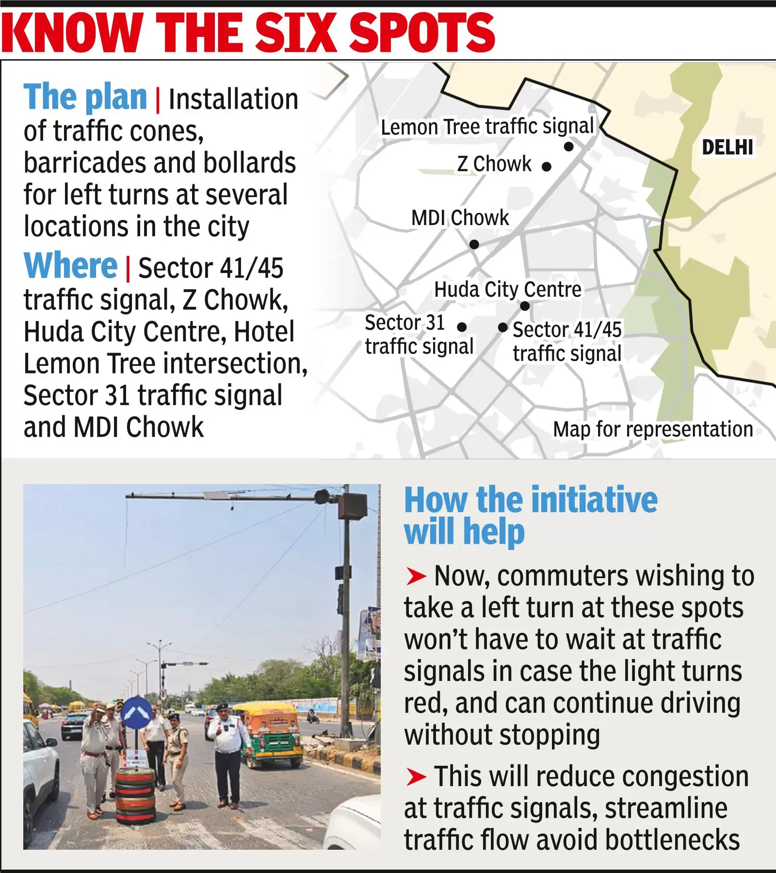 Now, free left turns for commuters at six key junctions to avert snarls