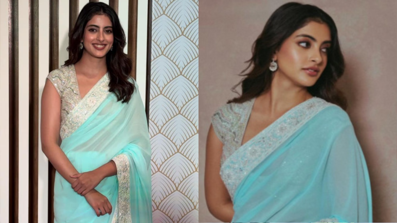 Navya Naveli Nanda in gorgeous blue sari