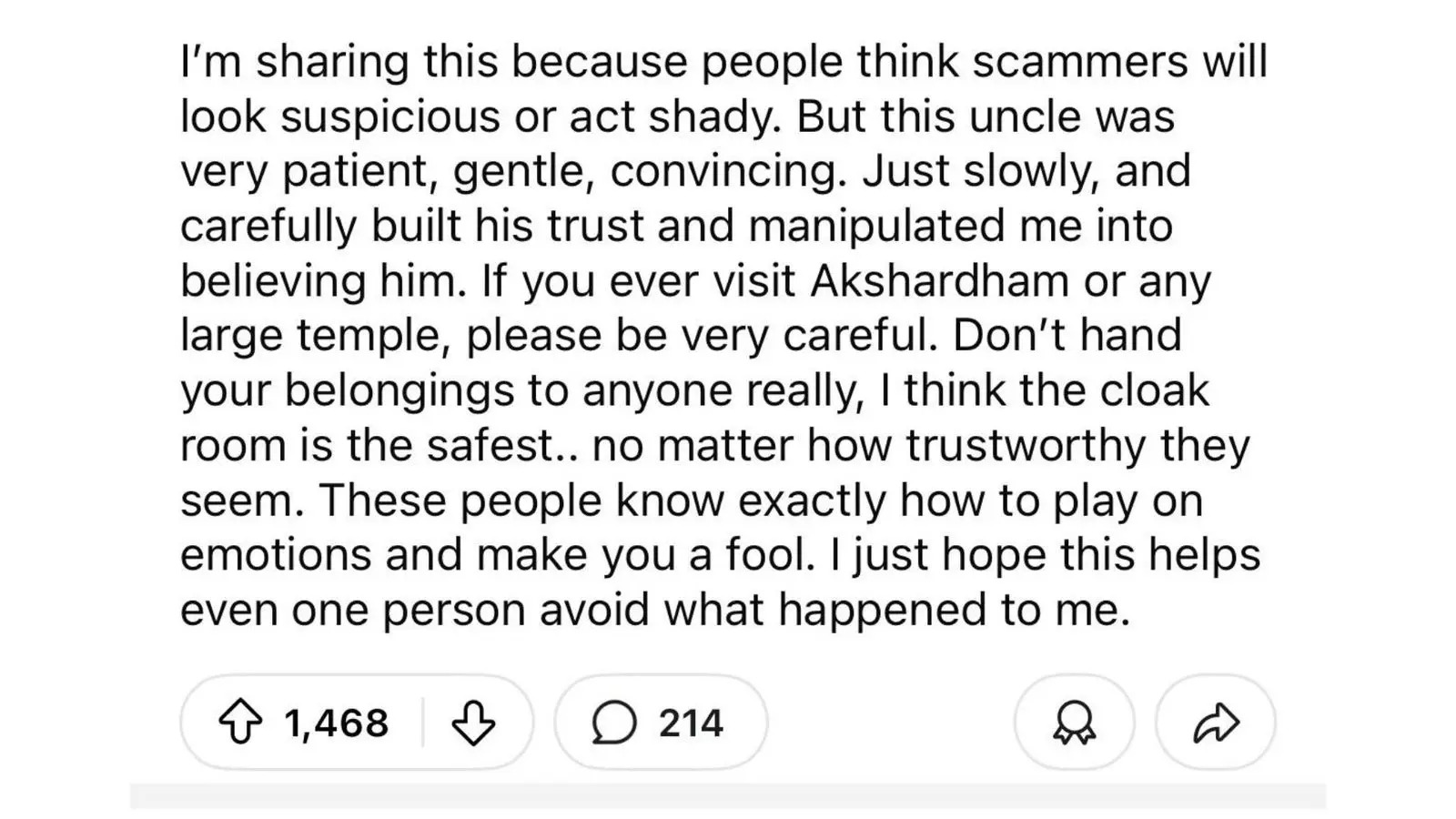 Reddit post