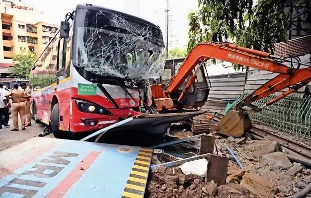 One person was killed and six others injured in the mishap on Monday BEST mishap.jpeg