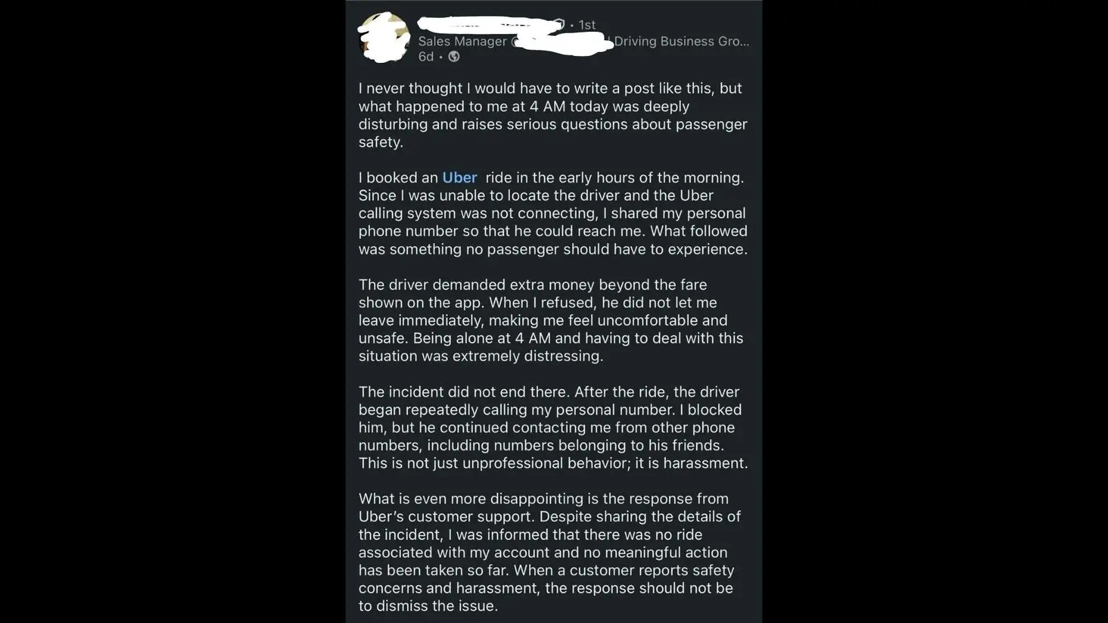 4 AM Uber ride turns alarming: Woman alleges driver locked cab, said ‘You will not be allowed to leave’