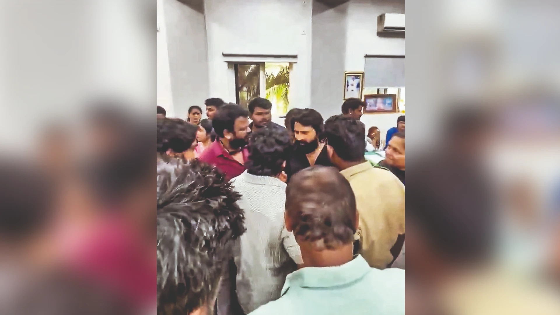 Screengrab from the viral video showing the heated exchange between Jani master and Sekhar master screengrab