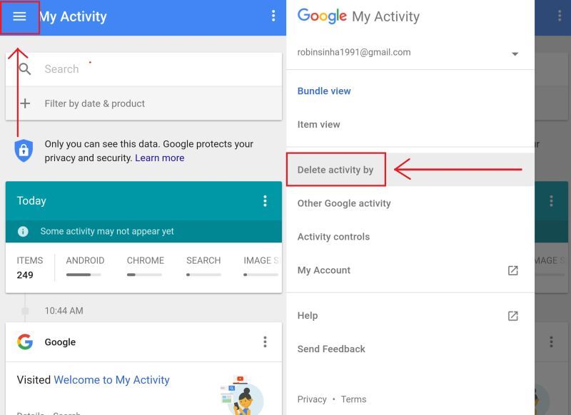 google history delete all my activity