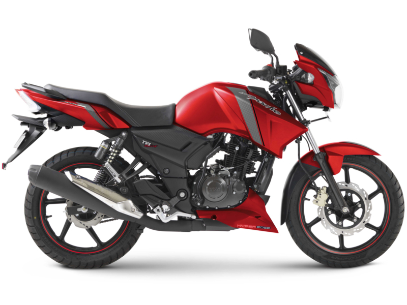 Tvs Motor Tvs Apache Rtr Series Gets New Matte Red Colour Times Of India