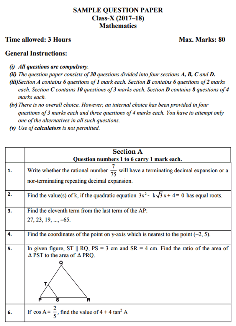 papers exam 7 grade maths 2017 maths CBSE tips: CBSE Class minute paper Class 10 last 10