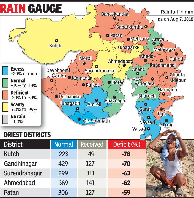 Worried By Rain Deficit Gujarat Govt Focuses On Austerity Ahmedabad News Times Of India