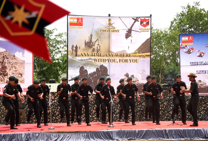 Soldiers entertained with cultural performances too