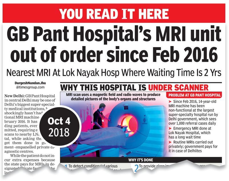 No MRI at GB Pant hospital: NHRC notice to Centre, Delhi