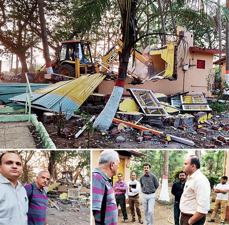 Top: Rooms of Shintrewadi homestay, preferred by families, were the first to go on Monday. Above: The owners, Shintres