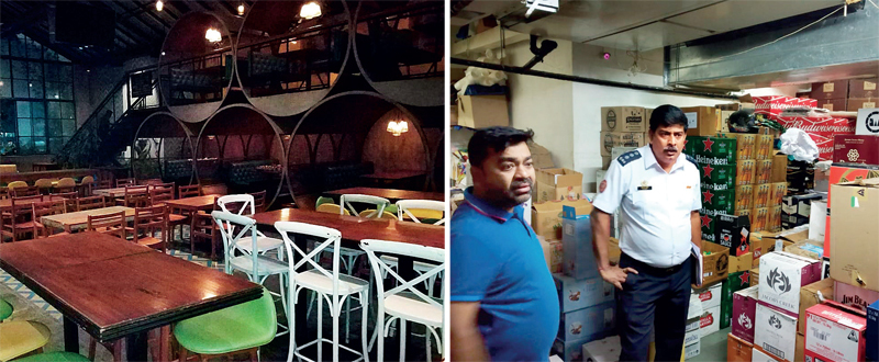 The rooftop restaurant that has been shut down at TBSE; a fire official during the inspection on Sunday
