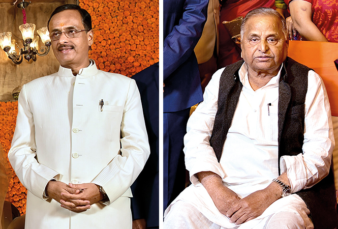Dr Dinesh Sharma and Mulayam Singh Yadav (BCCL/ Vishnu Jaiswal)