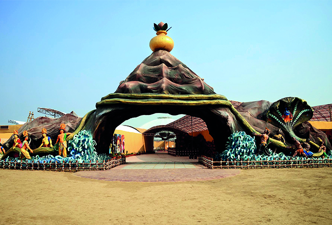 The entrance of the Sanskriti Gram at the Kumbh Mela (BCCL/ Pankaj Singh) The entrance of the Sanskriti Gram at the Kumbh Mela (BCCL/ Pankaj Singh)