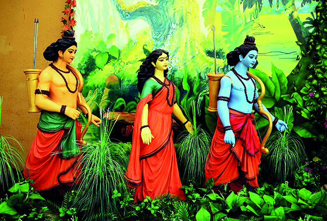 Ram van gaman depicted on canvas (BCCL/ Pankaj Singh) Ram van gaman depicted on canvas (BCCL/ Pankaj Singh)